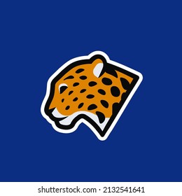 Diseño de vectores con logotipo Jaguar. Leopard Baseball, baloncesto, fútbol, plantilla de emblema deportivo. Colorido gato salvaje aislado Ilustración para equipos deportivos 