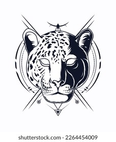 Ilustración vectorial del logotipo de Jaguar en color blanco y negro
