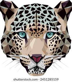 Ilustración de Vector de diseño bajo de poliéster de Jaguar hecha con triángulos