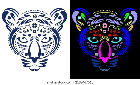  jaguar mexican huichol art illustration pack collection in vector format