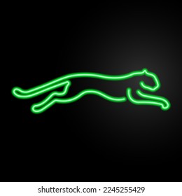 jaguar neon sign, modern glowing banner design, colorful modern design trends on black background. Vector illustration.