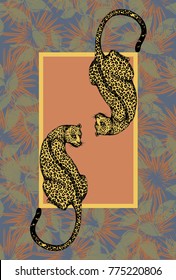 jaguar on leaves pattern