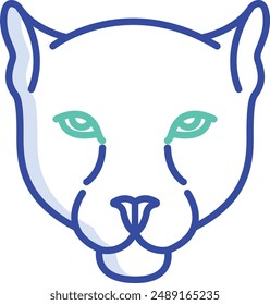 Jaguar outline color vector illustration