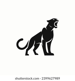 Jaguar panther leopard  silhouette logo design inspiration template 