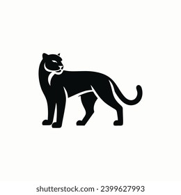 Jaguar panther leopard  silhouette logo design inspiration template 