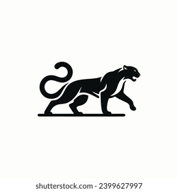 Jaguar panther leopard  silhouette logo design inspiration template 