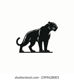 Jaguar panther leopard  silhouette logo design inspiration template 