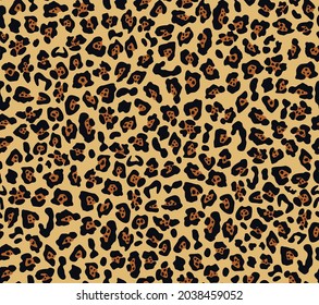 
Jaguar pattern vector print, yellow seamless background, modern design.