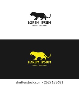 Jaguar Puma Cheetah Leopard Puma Lion Tiger Panther Silhouette Logo Design Vector