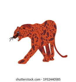 Jaguar Puma Lion panther. Vector illustration. Animal isolated on white background as logo, mascot. Design of Aggressive Panther