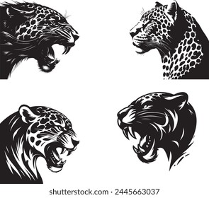 Jaguar silhouette collection. Logo Set.