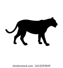jaguar silhouette icon vector flat design on white background.