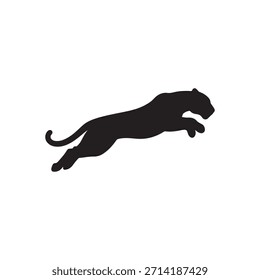 Diseño plano de Vector de icono de silueta de jaguar