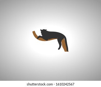 Jaguar Silhouette on White Background. Isolated Vector Animal Template for Logo Company, Icon, Symbol etc