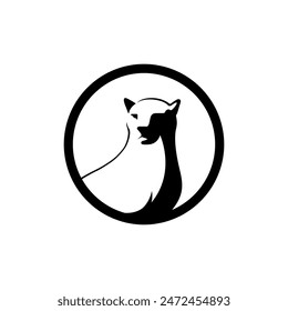 jaguar silhouette simple logo design vector