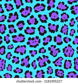 jaguar spots seamless pattern. animal print. purple blue leopard background. good for fabric, wallpaper, fashion, textile, dress, backdrop.