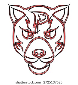 Vector de flash de tatuaje tribal de jaguar