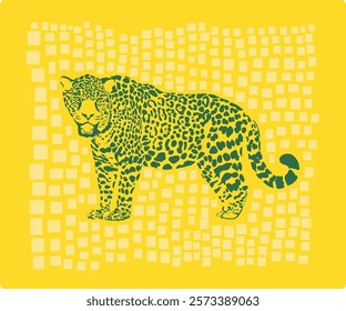 Jaguar Vector with abstract background