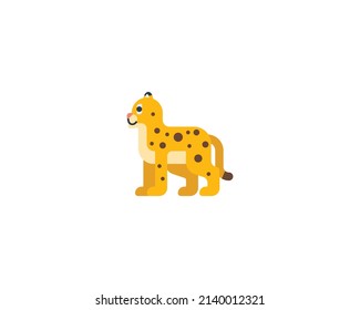 Jaguar vector isolated icon. Leopard emoji illustration.