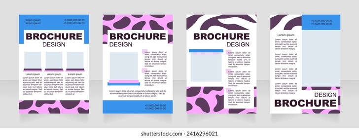 Jaguar and zebra blank brochure layout design. Animal print. Vertical poster template set with empty copy space for text. Premade corporate reports collection. Editable flyer paper pages