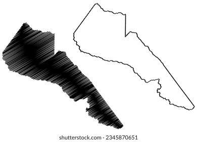 Mapa de ilustraciones vectoriales del municipio de Jaguare (estado de Espírito Santo, municipios de Brasil, República Federativa del Brasil), dibujo de garabatos Mapa Jaguaré