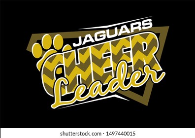 jaguars cheerleader chevron design with paw print and megaphone for school, college or league