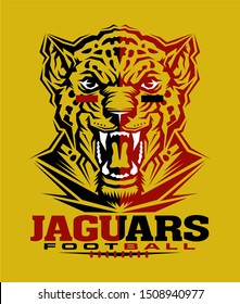 jaguars football team design with mascot and laces for school, college or league