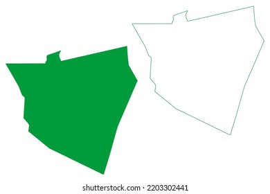 Jaguaruana municipality (Ceará state, Municipalities of Brazil, Federative Republic of Brazil) map vector illustration, scribble sketch Jaguaruana map