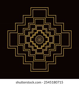 "Jagya Yantra, un símbolo sagrado utilizado en los rituales, representa la energía divina y el enfoque espiritual. Este intrincado diseño geométrico es perfecto para espacios de meditación, arte ceremonial.