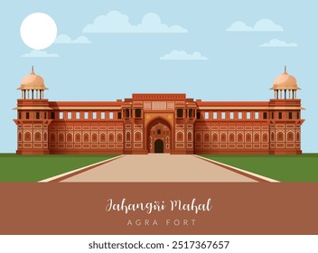 Jahangiri Mahal - Agra Fort - ilustração de stock como arquivo EPS 10