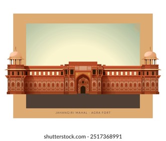 Jahangiri Mahal - Agra Fort - ilustração de stock como arquivo EPS 10