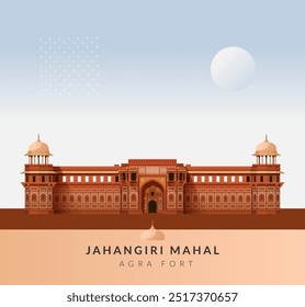 Jahangiri Mahal - Agra Fort - ilustração de stock como arquivo EPS 10