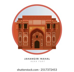 Jahangiri Mahal - Agra Fort - ilustração de stock como arquivo EPS 10