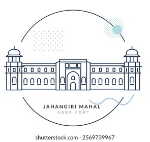 Jahangiri Mahal - Agra Fort - Stock Illustration as EPS 10 File