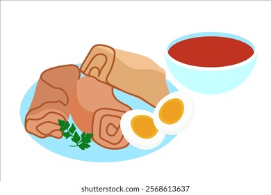 Jahnun. Jachnun. Vector simple color flat illustration.