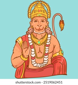 
jai hanuman bajrangbali indian god hanuman vector 