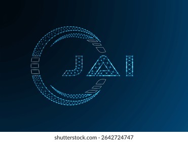 JAI low poly letter logo vector design. JAI lower poly logo design. Low poly logo.