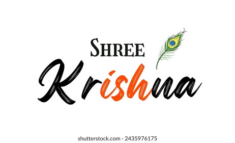 Jai shree krishna Text design art on white background Inspirational and motivational quotes typography designs: for prints, posters, cards, t shirt, coffee mug hoodies etc. 