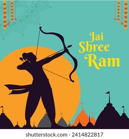 Jai Shree Ram, Sri Rama, Sri Rama Navami Temple Background Vector