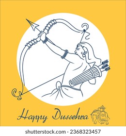 Jai Sri Ram happy dussehra and vijyadashmi with lord rama Banner design of Indian festival Happy Dussehra template