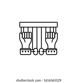 jail, arrest, arrested, prisoner, handcuffs line icon. Elements of protests illustration icons. Signs, symbols can be used for web, logo, mobile app, UI, UX