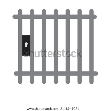 A jail bar with lock and keyhole - Law Illustration , icon , vector 