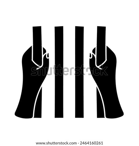 Jail bars black hand drawn icon
