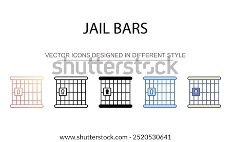 Jail Bars icon design with white background stock illustration