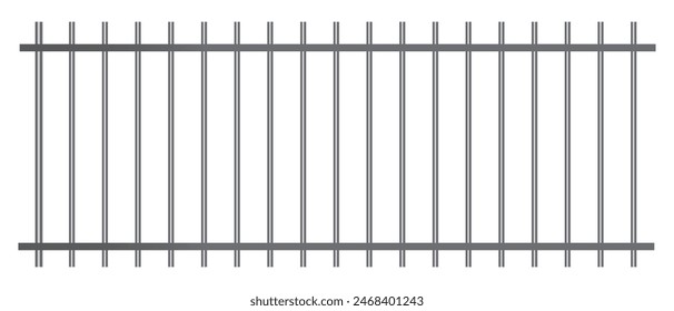 Jail bars isolated on white background. Prison grid on transparent background. Vector illustration.