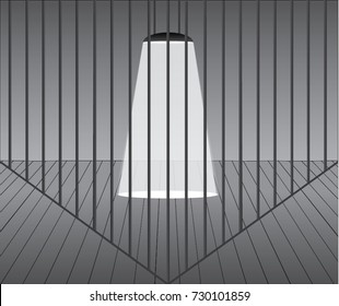 Jail Bars Vector And Lamp Illustration