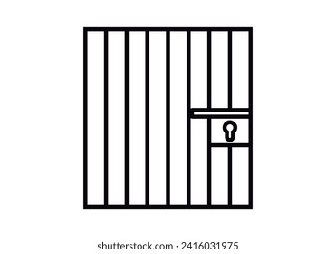 Jail black icon on white background.