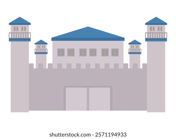 jail building exterior isolated icon