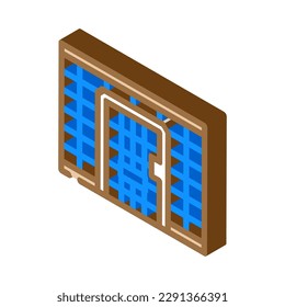 vector de icono isométrico de barras de celdas de la cárcel. signo de crimen en las barras de celdas de la cárcel. ilustración de símbolo aislado