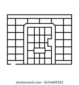 jail cell bars crime line icon vector. jail cell bars crime sign. isolated contour symbol black illustration